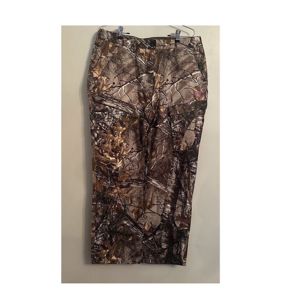 Women’s Realtree Xtra Camo Cargo Pants 2XL Adjustable Waist Straight Leg Hunting